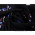 75D Poly Spun Chiffon With Blue Florals Printing